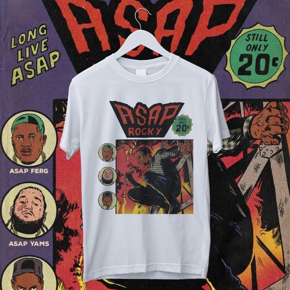 Retro ASAP Rocky Graphic T-Shirt - Bold Hip-Hop Streetwear